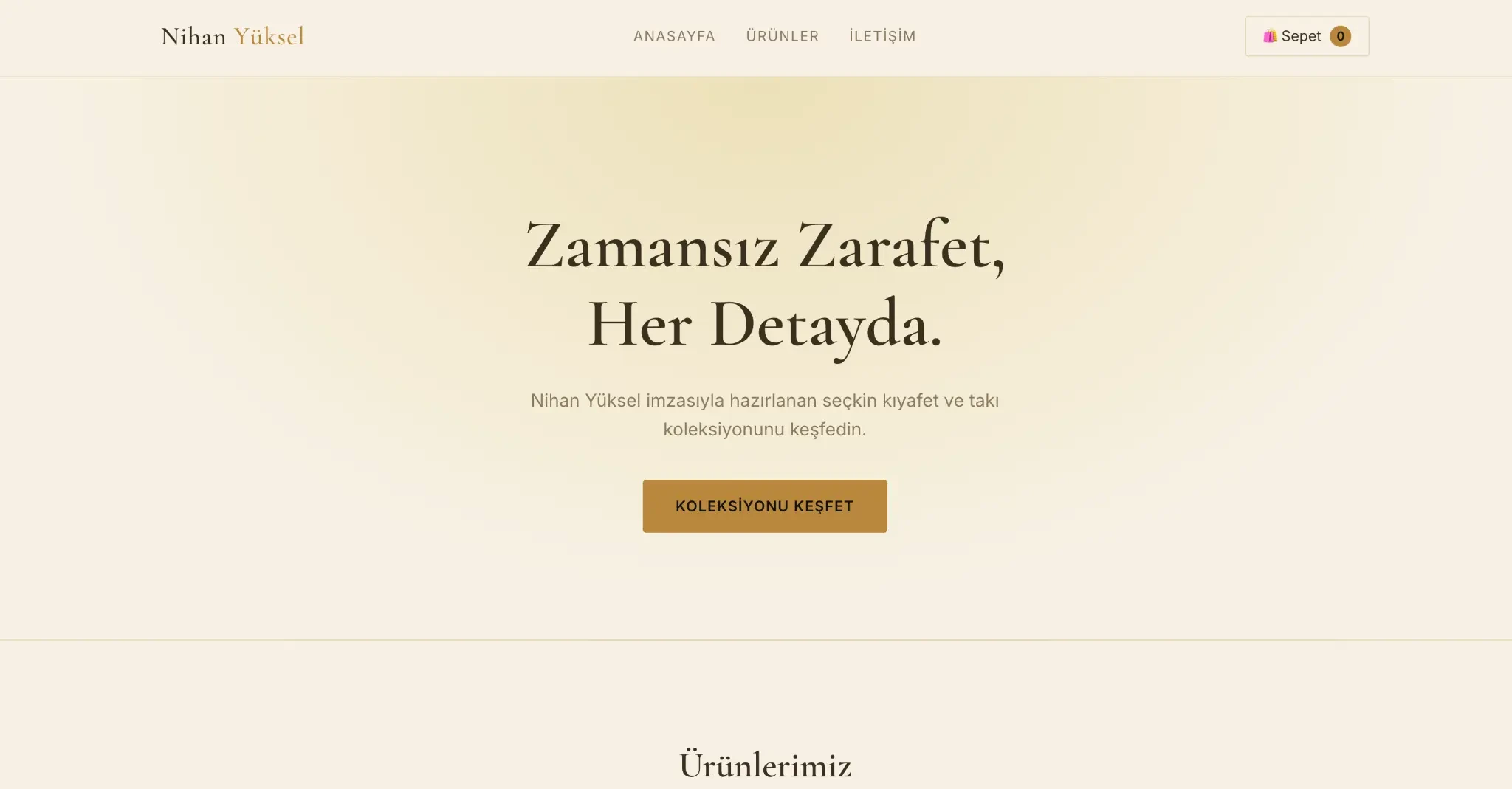 Nihan Yüksel moda ve takı e-ticaret web sitesi referansı