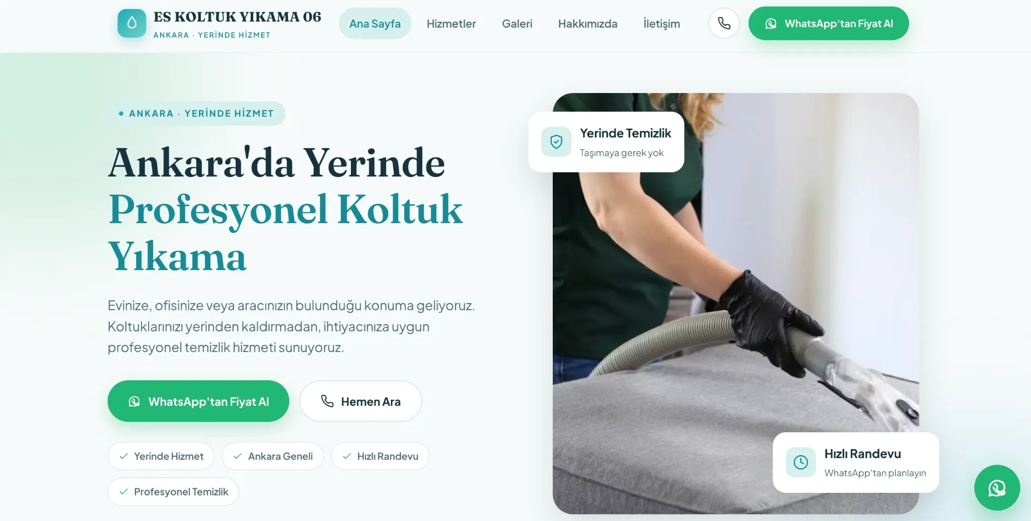 ES Koltuk Yıkama yerel hizmet web sitesi referansı